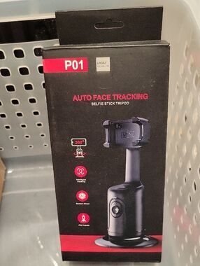 Auto Face Tracking Selfie Stick Tripod - Black